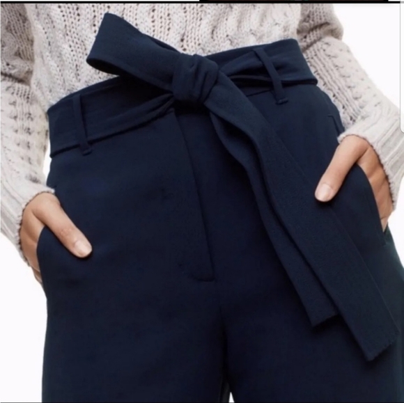 Wilfred Aritzia Women's Sash Tie Belt Nevy Blue Work Pants Trouser - Picture 11 of 11